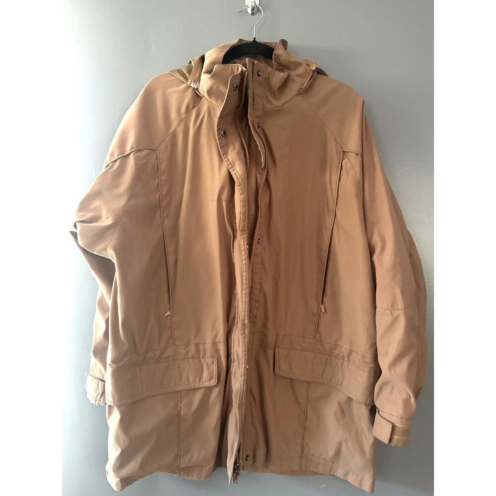 Cabela's Women's Khaki Outdoor Jacket 2XL Hooded Vintage Hiking Travel utility